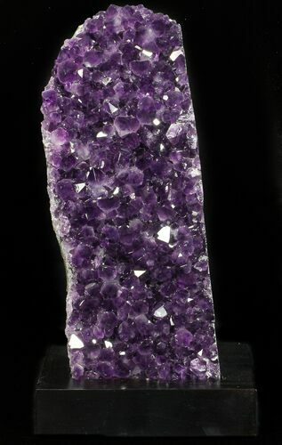 Dark Purple Amethyst Cluster On Wood Base #53545